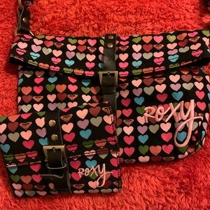 ROXY heart print purse and wallet set